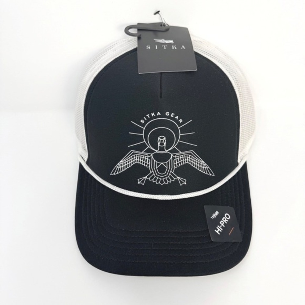 Sitka Gear Darkest Hi Pro Foam Trucker Hat Black White Goose 600519-BK-OSFA NEW